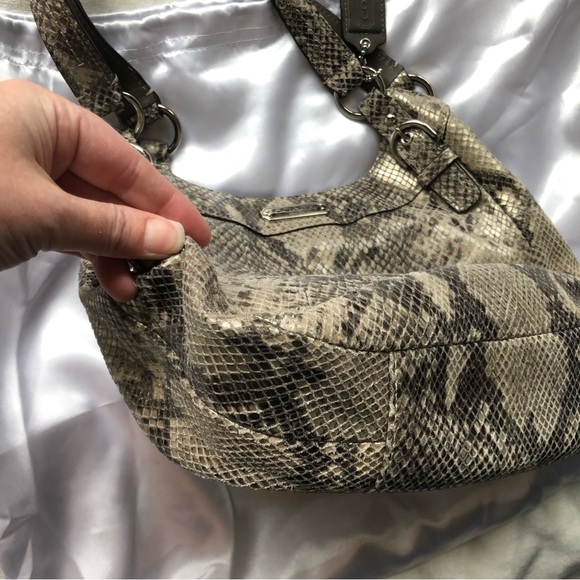 COACH Python Embossed Leather Exotic Hobo Bag F19678 - Picture 6 of 16